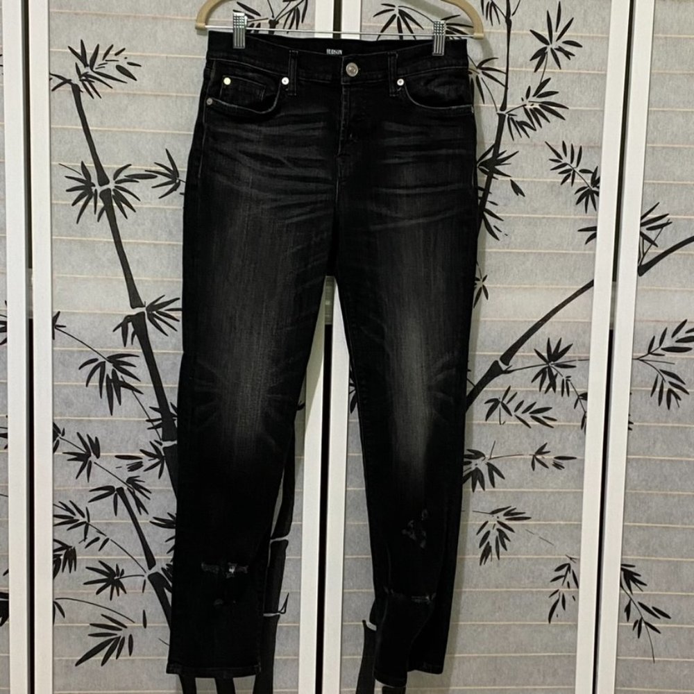 Hudson Riley Relaxed Straight 5 Pocket Jeans, Fragmented 30 - Picture 3 of 9